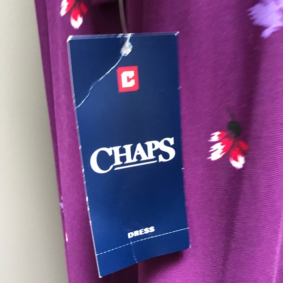 NWT Chaps Womens Deepest Violet Floral Wrap Dress - Picture 5 of 6